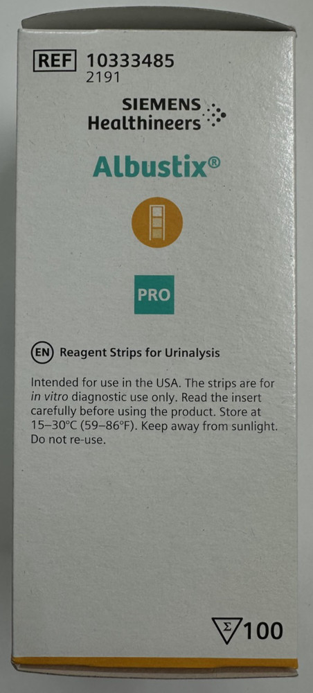 Albustix Reagent Strips For Urinalysis, Tests For Protein - 100 Ea