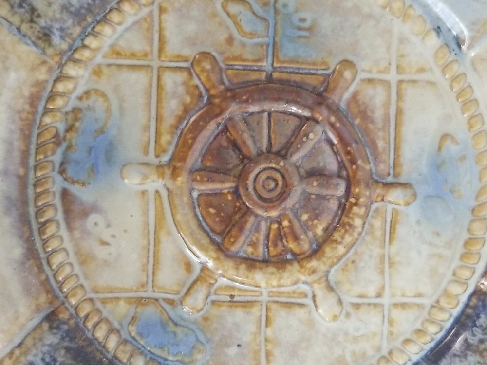 Vintage Ceramic Ship Wheel nautical Wall Decor Very nice