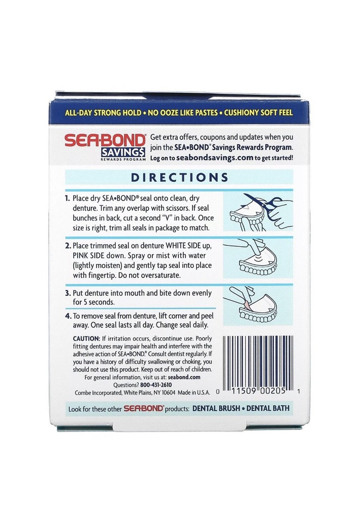 Denture Adhesive Seals, Original, 30 Uppers