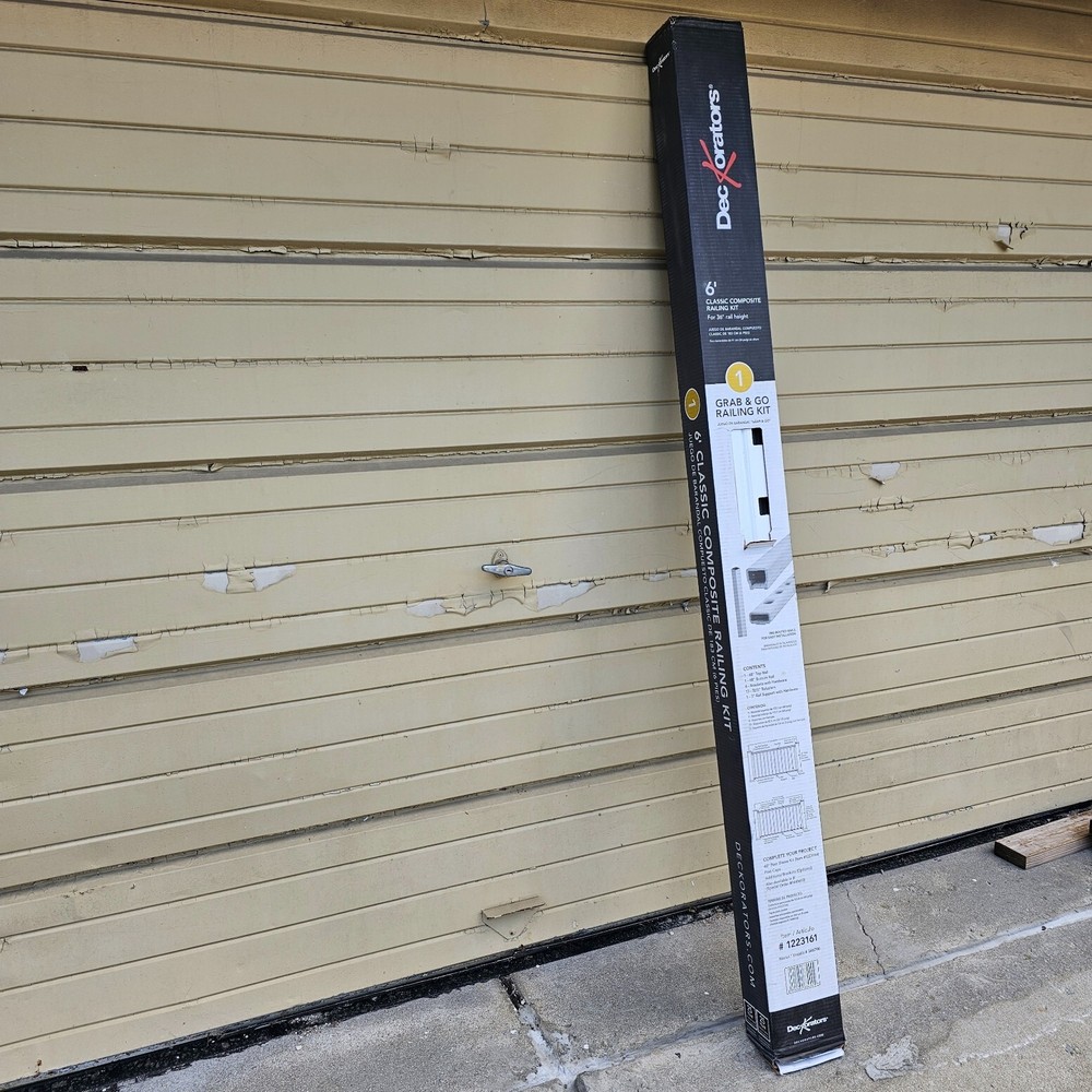 NIB: Nice 6' long White Composite Deck RAILING KIT (Posts Not Included)