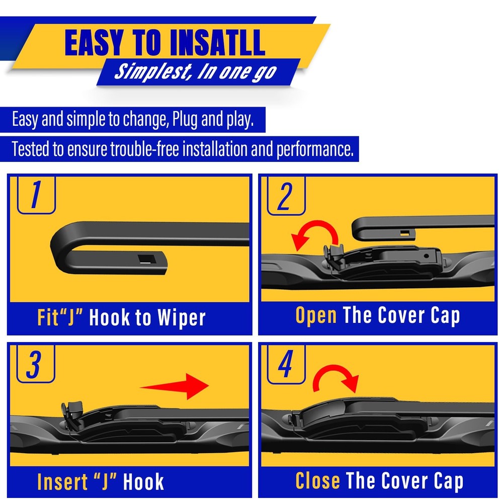 22" 22" Front Windshield Wiper blades Replacement for Dodge Ram 1500/2500/350...