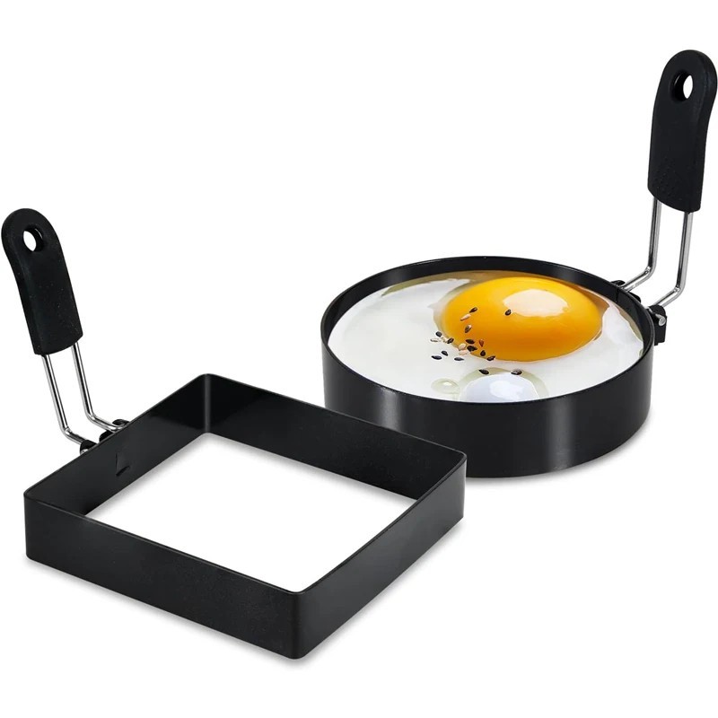 Egg Ring Silicone Handle Nonstick Round Egg Frying Cooker Mold Breakfast Tool