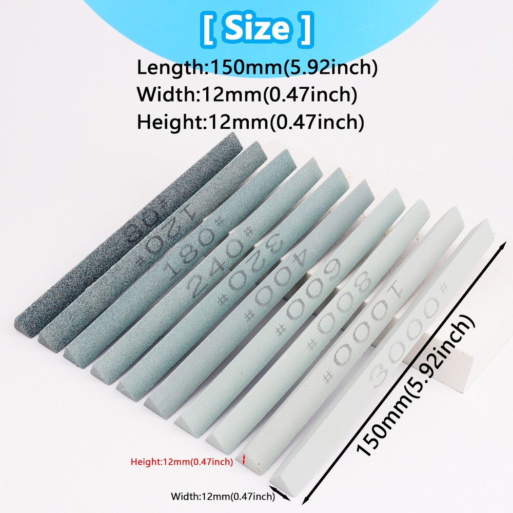 Triangular & Rectangular Sharpening Stone 150mm | 1 or 10-Pack Selectable Grits
