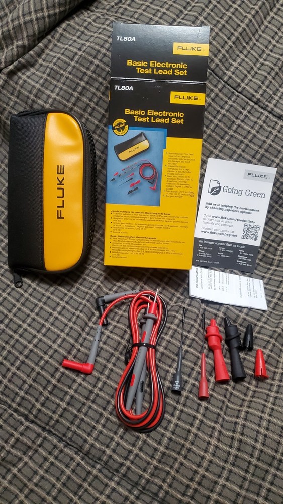 NEW FLUKE BASIC ELECTRONIC TEST LEAD SET MODEL # TL80A