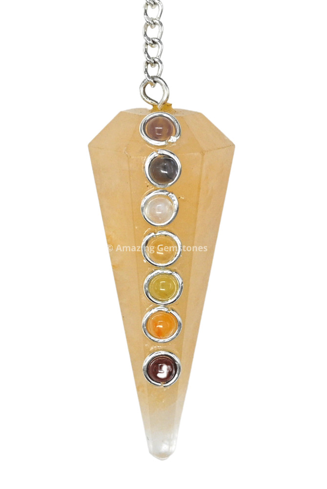 Yellow Aventurine Dowsing Crystal Chakra Pendulum