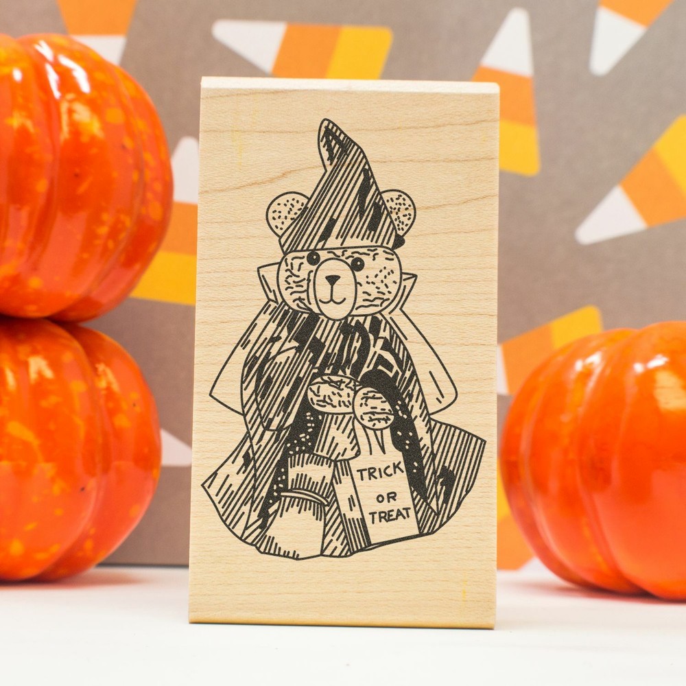 Bear Witch Art Rubber Stamp
