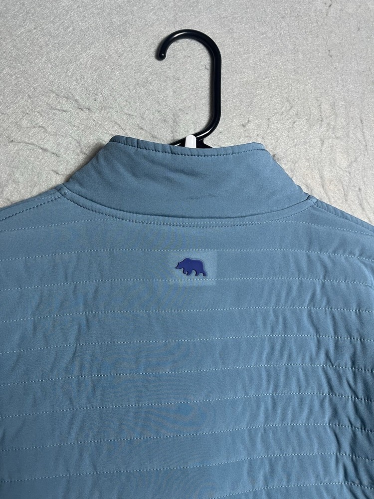 Onward Reserve Jacket Mens Medium Blue Snap Crosby Quilted Pullover Performance