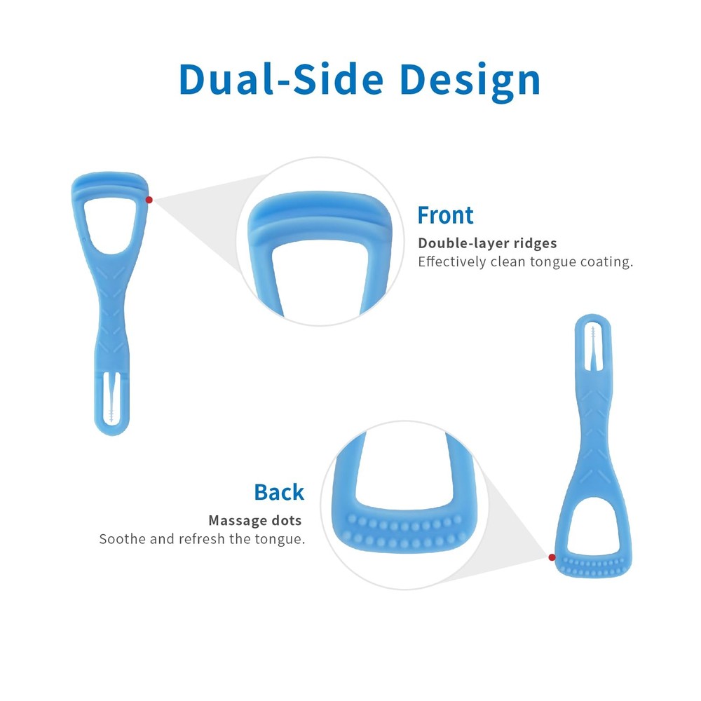 Tongue Cleaner, Scraper, Disposable, Plastic Clean Blue