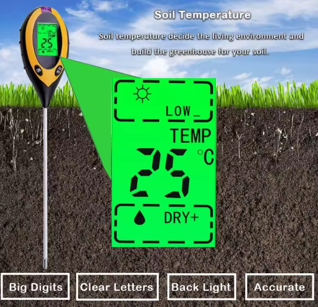 Soil Moisture PH Light Temperature Meter