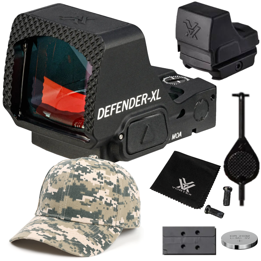 Vortex Optics Defender-XL Micro Waterproof 8 MOA Red Dot Sight with Free CD Hat