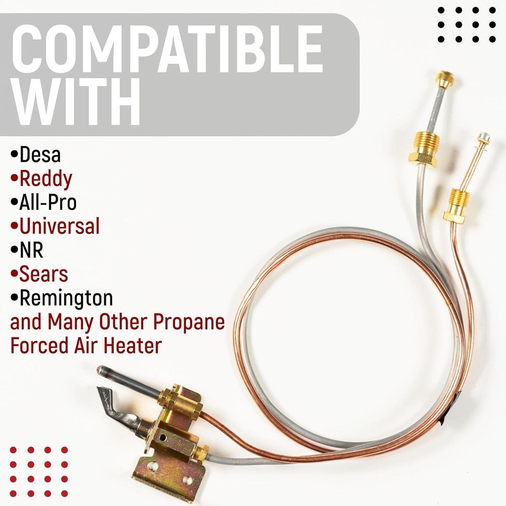 Universal Pilot Assembly 24-Inch Propane Gas Furnaces Boilers Water Heaters