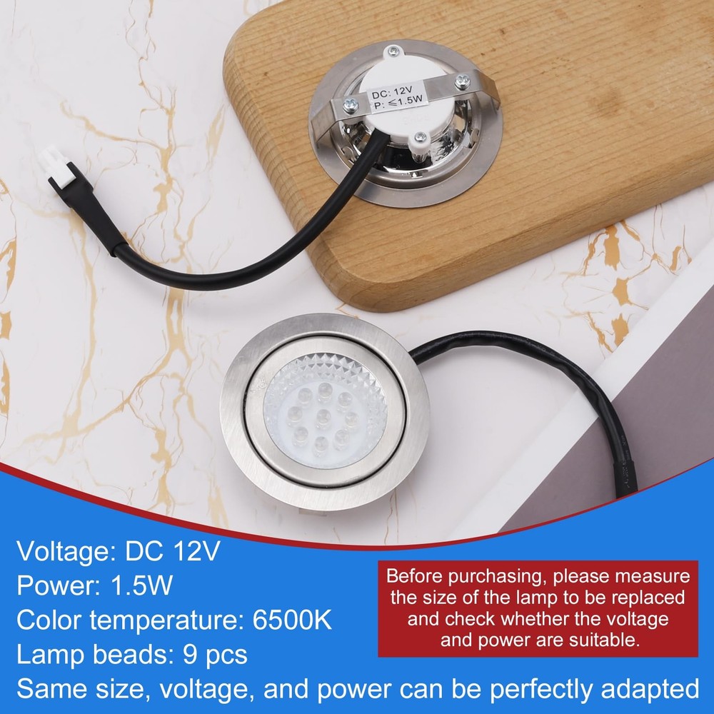 2pcs 12V 6500K LED Range Hood Light Bulbs Stainless Steel Kitchen Replacement