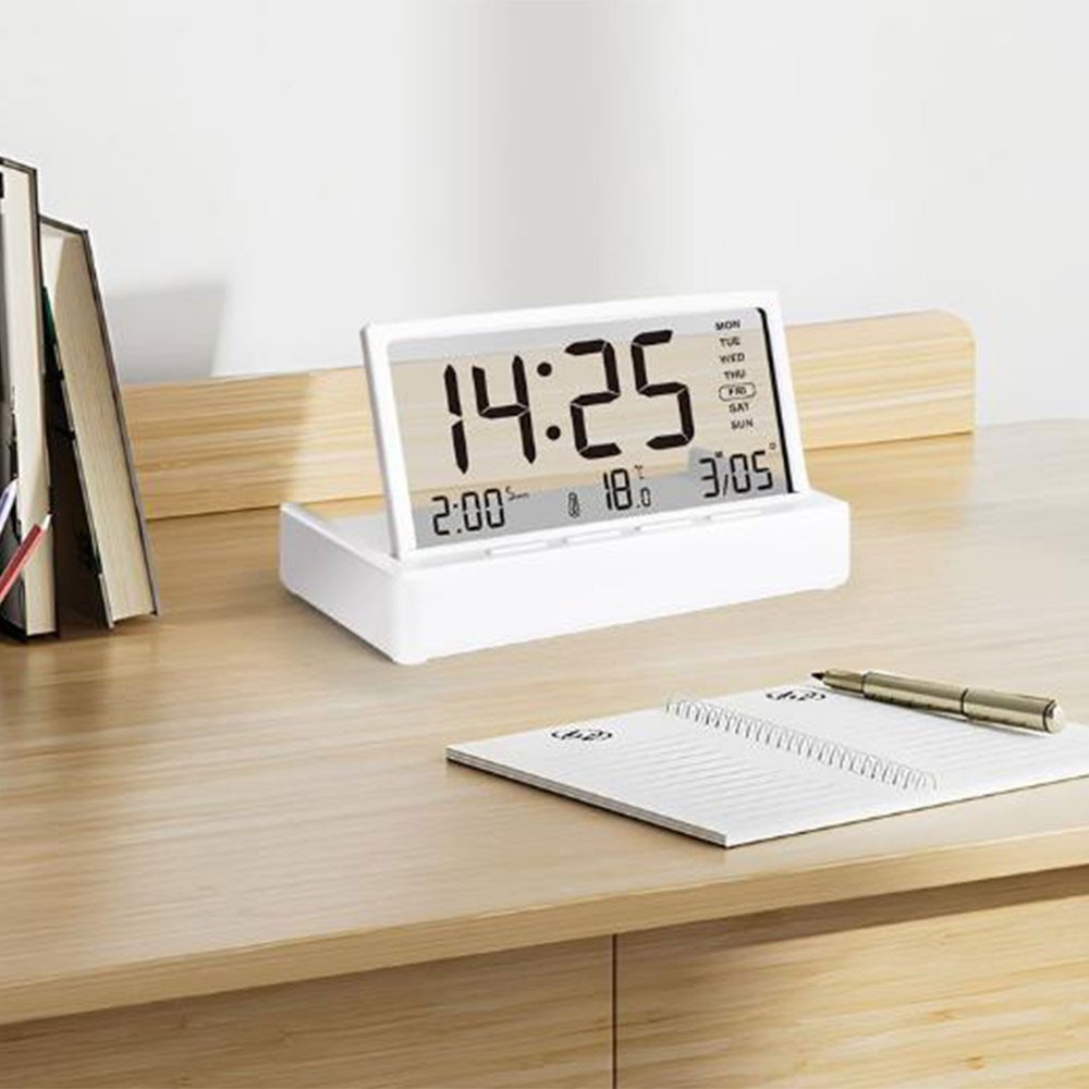 Desktop Digital Alarm Clock with Three Alarms Temperature Date Week Display