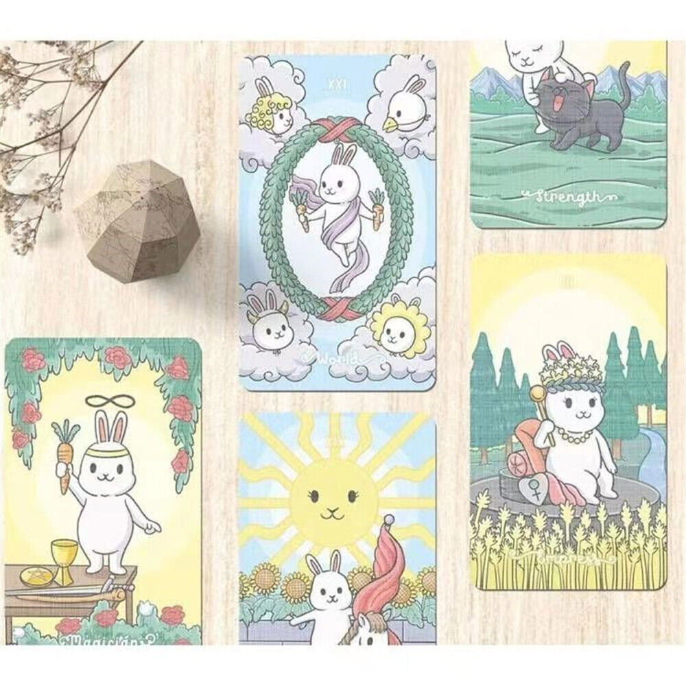 Chubby Bunny Tarot Deck Cards Divination Oracle Tarot Board Game Card