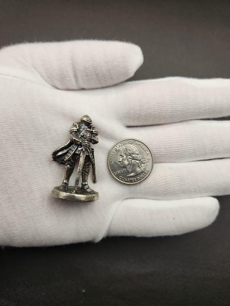 Solid Metal Medieval Knight Miniature Figure. Heavy and Sturdy