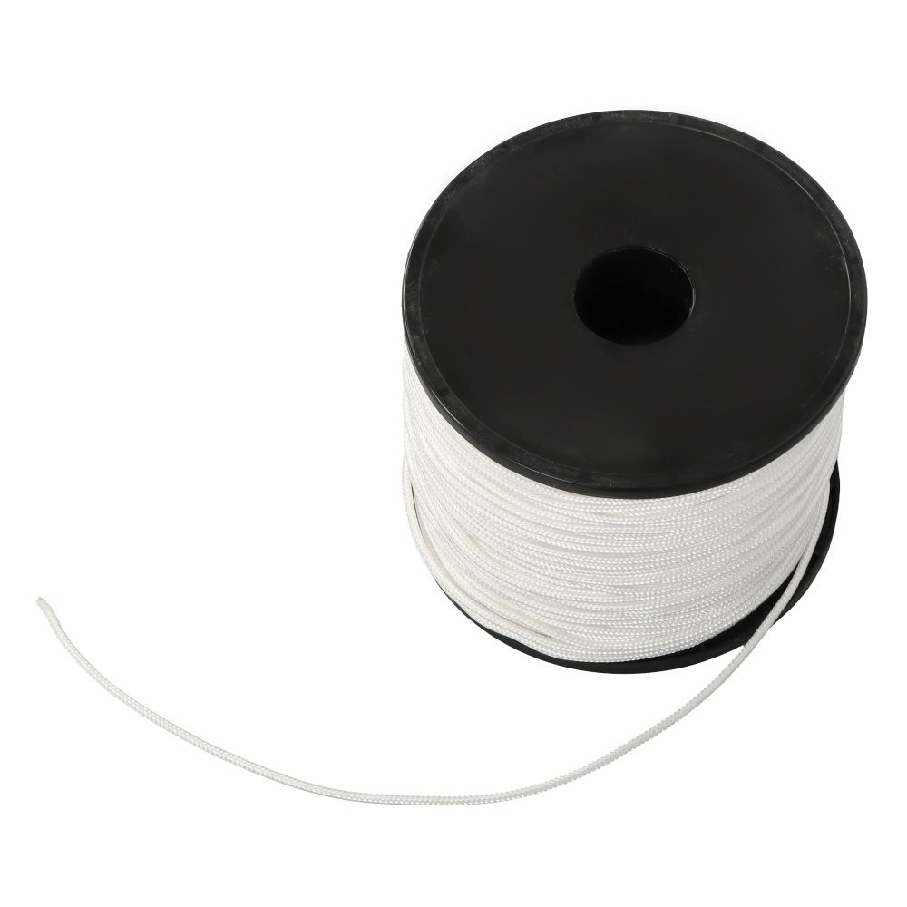 1/8" × 500' White Nylon Rope Sturdy Spool Solid Braid Rope Abrasion Resistance