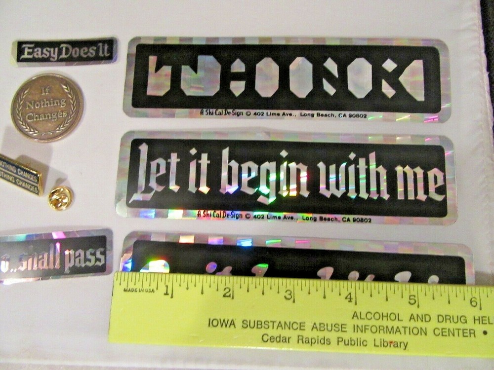 Alcoholics Anonymous AA If Nothing Changes Medallion NA lapel pin decal coin