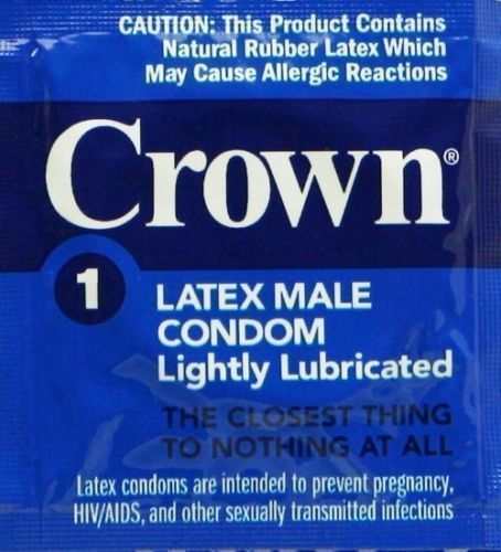 Crown Extra Sensitive Thin Lubricated Latex Condoms, Bulk + Silver Pocket Case