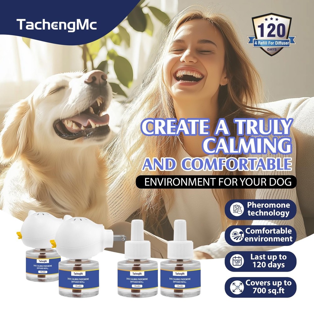 Dog Calming Pheromones Diffuser, 6 in 1 Kit Appeasing Pheromone Diffuser to C...
