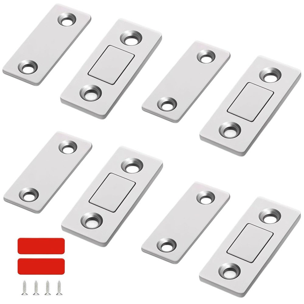 Cabinet Magnetic Catch,Ultra Thin 4 Pack Door Silver