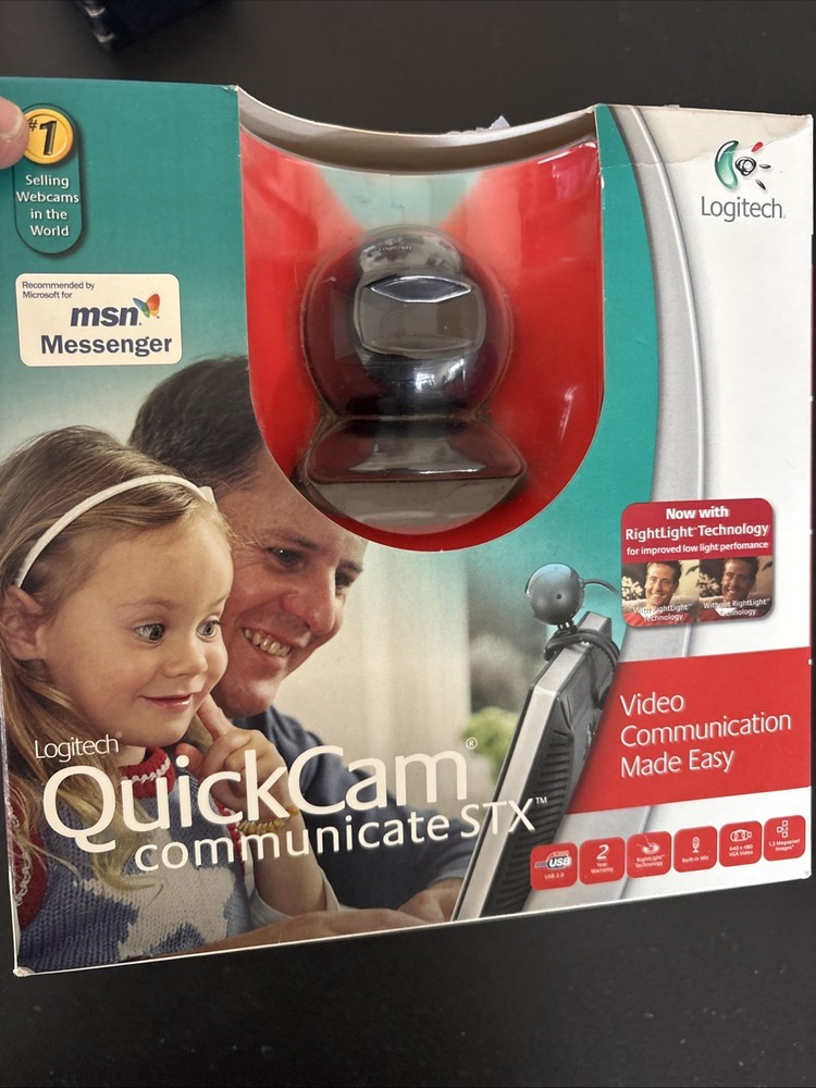 Logitech QuickCam Communicate STX Computer Webcam Video USB Black NOS