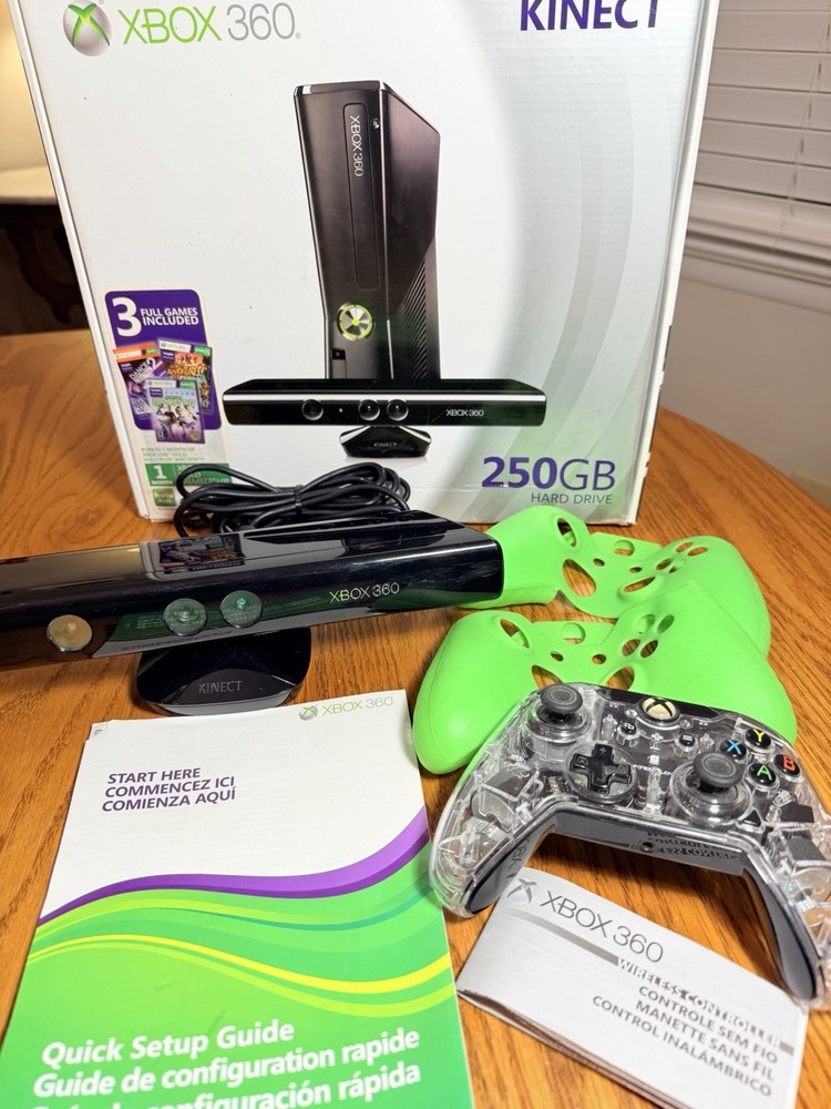 Xbox 360 Kinect Sensor + Afterglow Prismatic Controller Lot NO CONSOLE