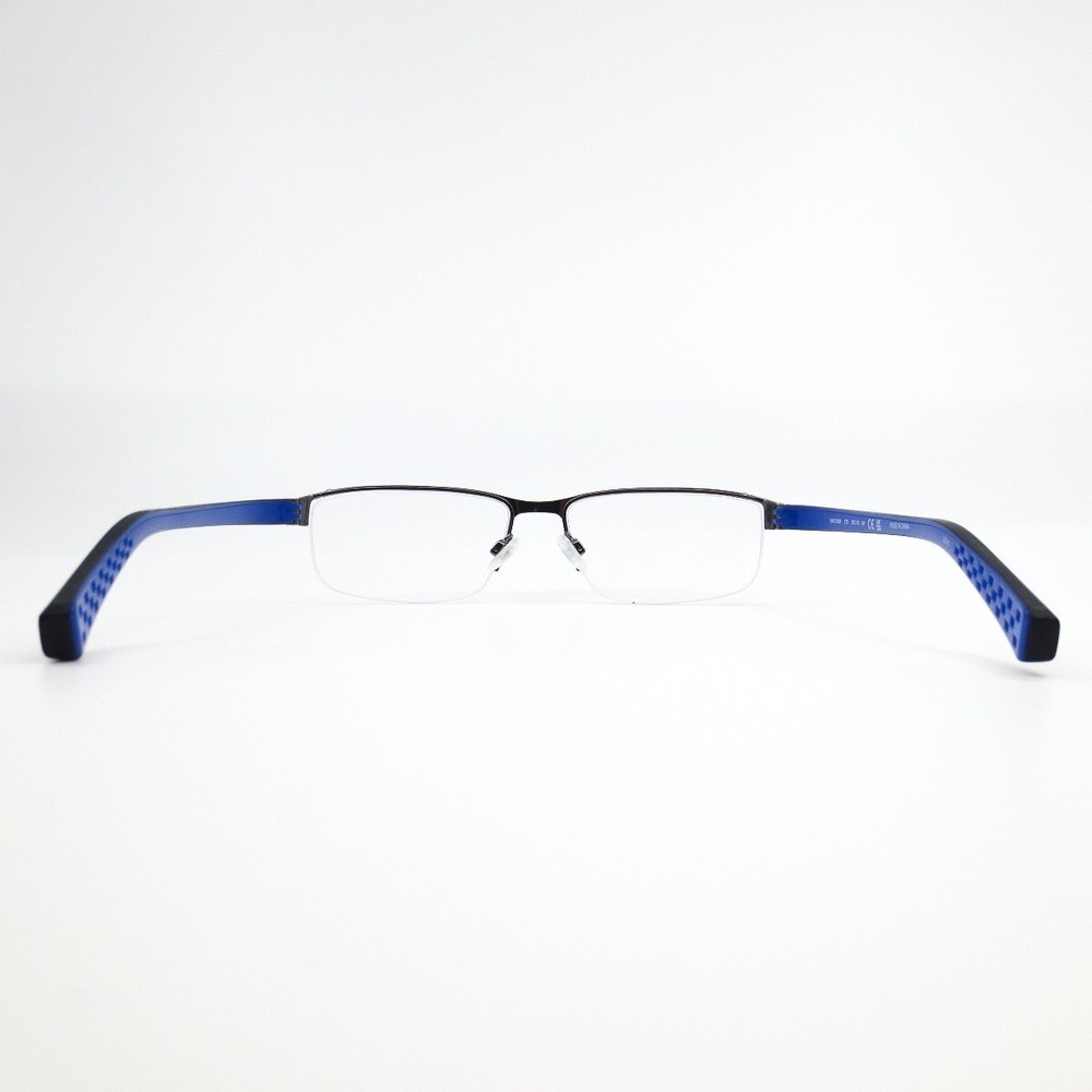 Nike Eyeglasses Frames 8098 078 Black Gray Blue Rectangular Full Rim 56-16-140