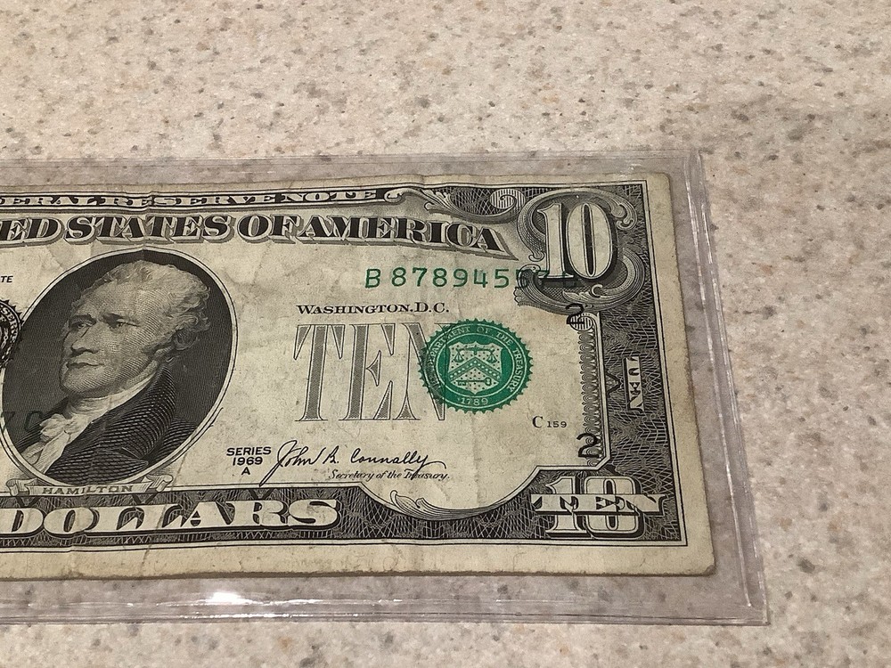 1969-A $10 FEDERAL RESERVE NOTE “MISALIGNED ERROR”