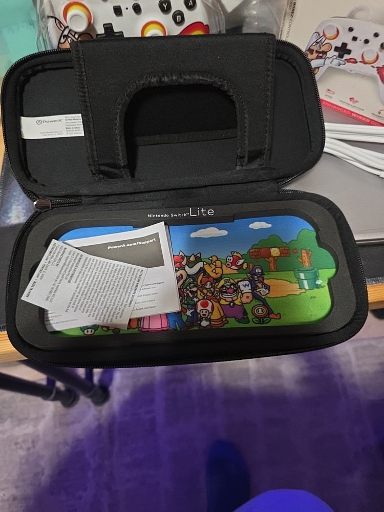 Super Mario Fireball Nintendo Switch Case - Hard Shell Pouch And Controller