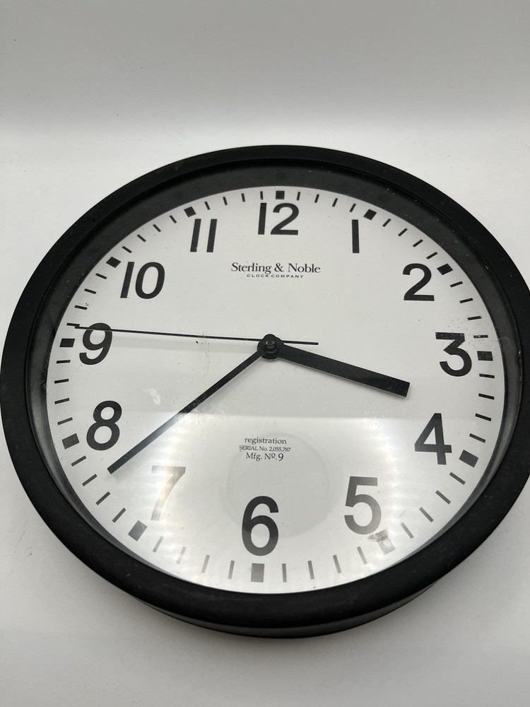 Plasti Black Wall Clock  Tested It Works