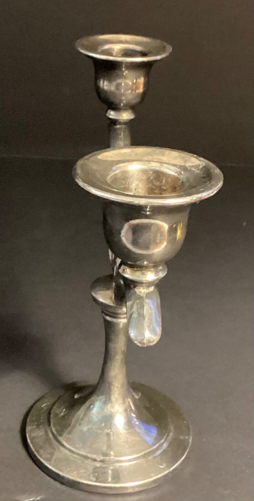 Oneida Silversmiths Double Taper Candlesticks Two Light Candelabra Elegant 6”