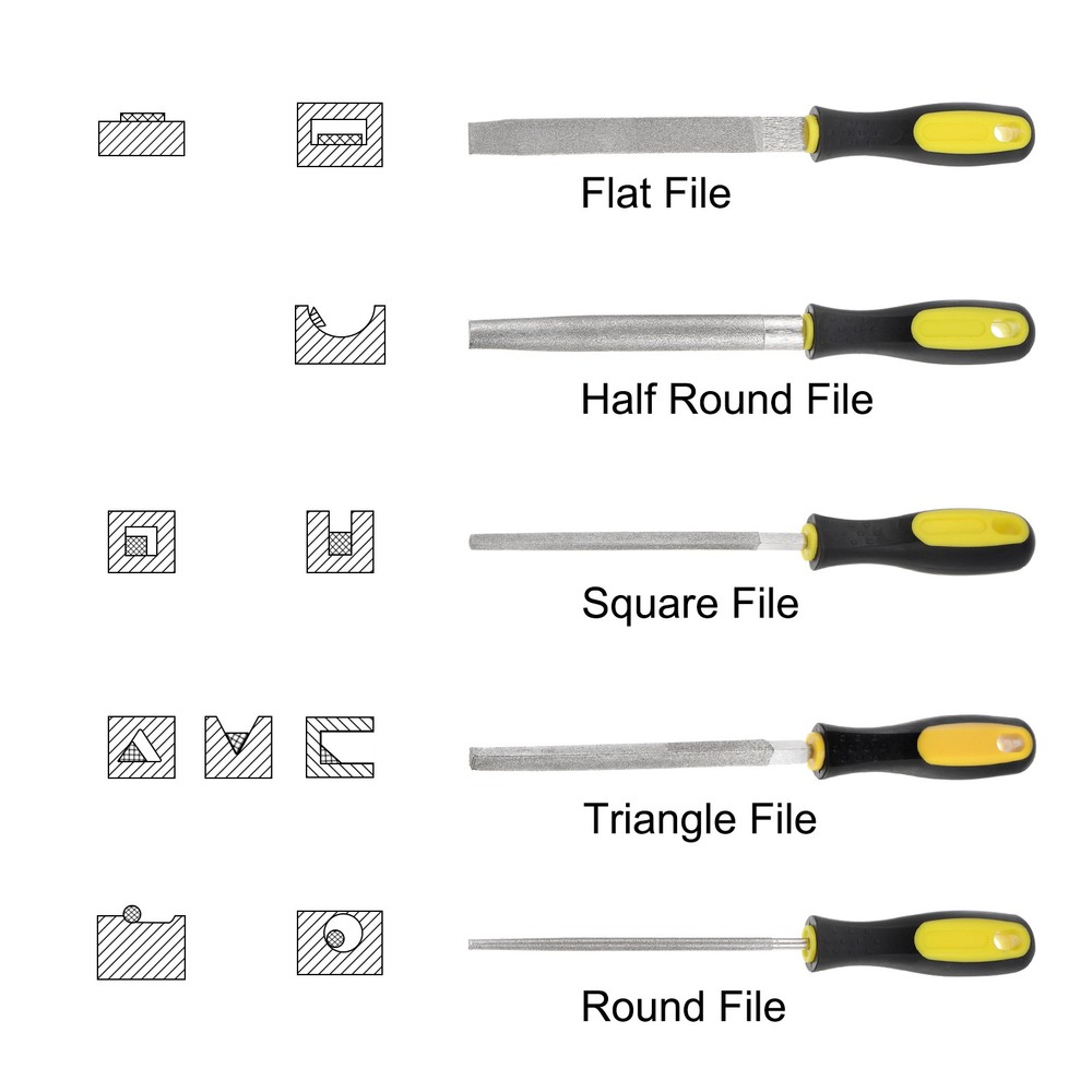 Diamond Coated File 8 Inch 80 Grits Flat Files Tools with Plastic Handle