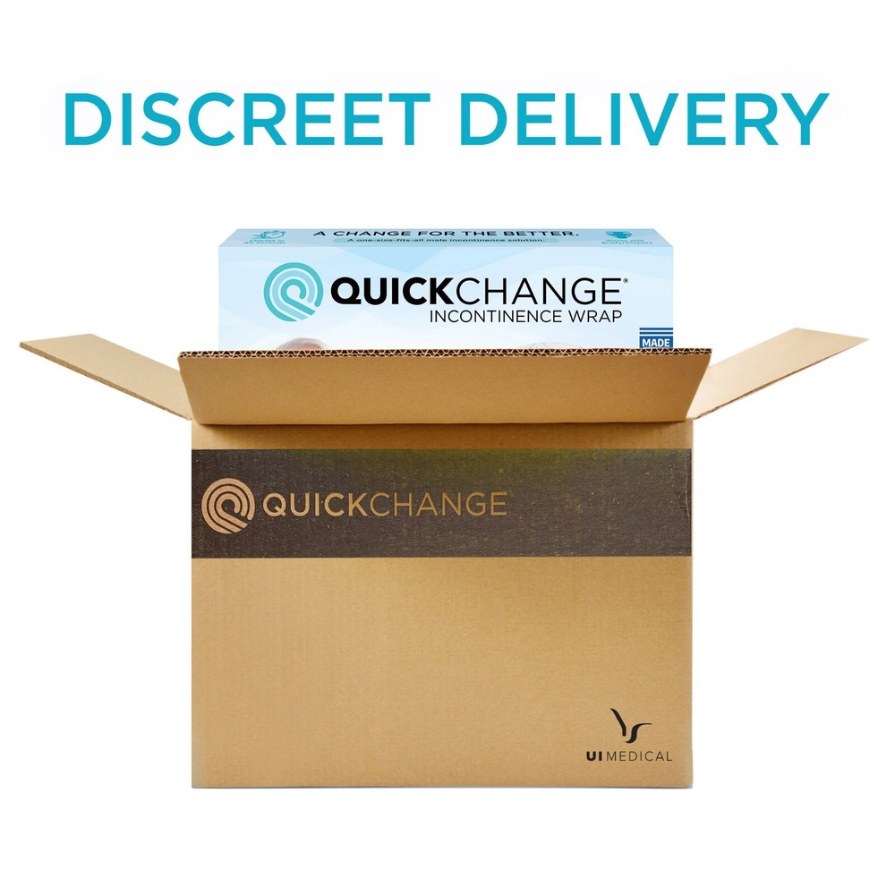 QuickChange Men's Incontinence Wrap | Maximum Absorbency | One-Size | 50 Count
