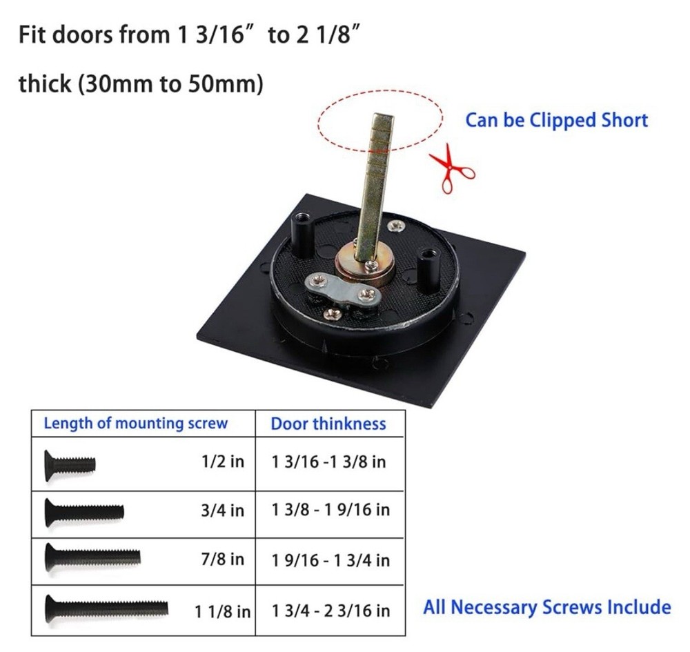 Dontay Modern Square Keyed Pocket Door Lock & Edge Pull Matte Black FAST SHIP