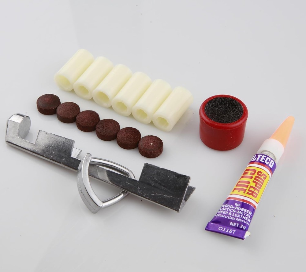 15 Pack Cue Stick Tip Repair Kit, Cue Tips Accessorie, Include 6 Pool Cue Tip...