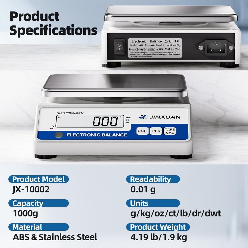 Lab Scale 1000g Digital Scale 0.01 Gram Accuracy High Precision Scale