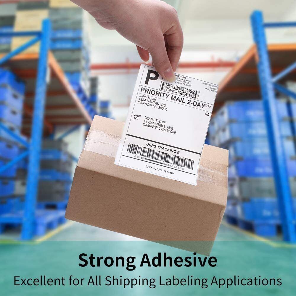 1000/Stack 4"x6" Fanfold Direct Thermal Shipping Labels Zebra & Rollo Printers