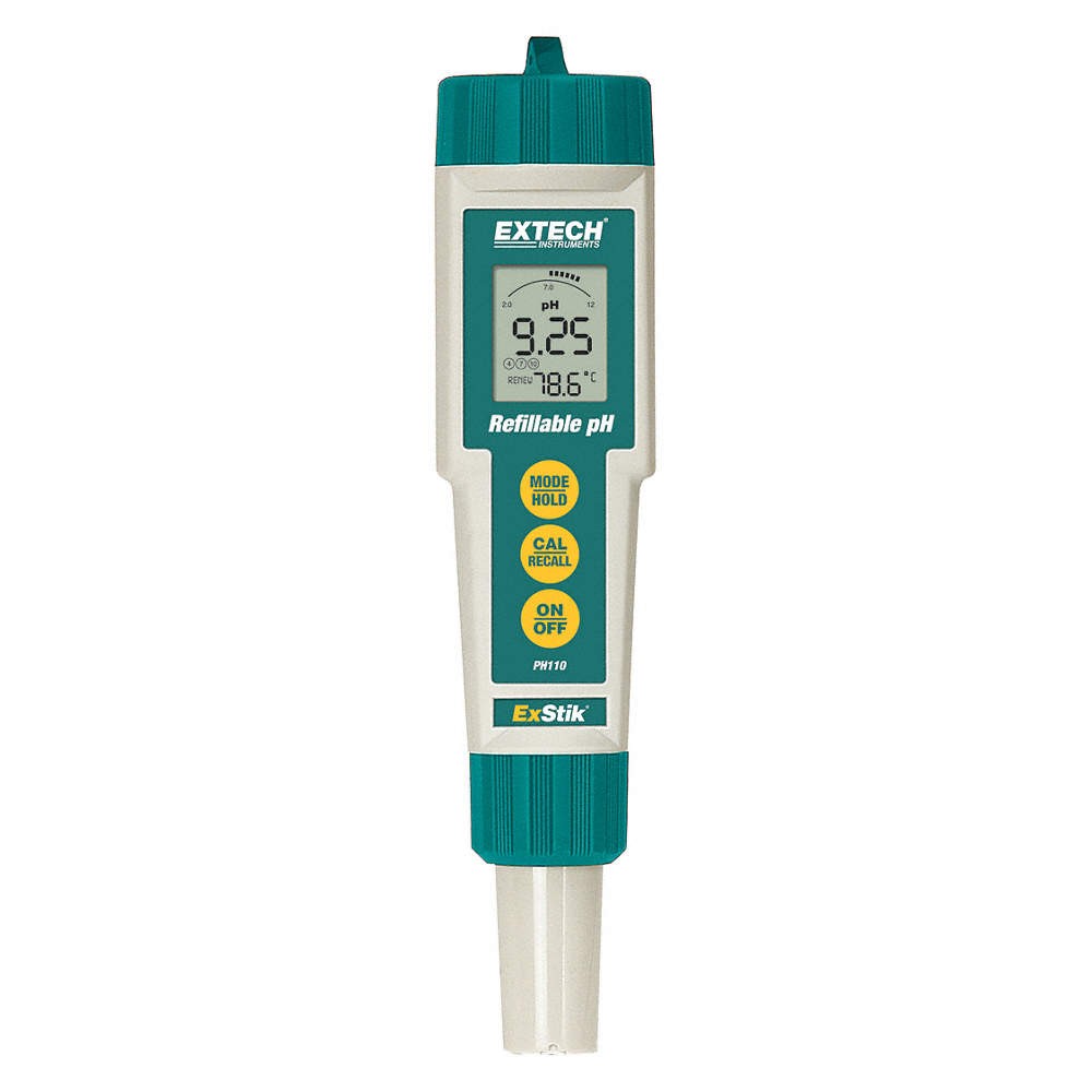EXTECH PH110 pH Meter,WaterProof,Refillable 3UNV4