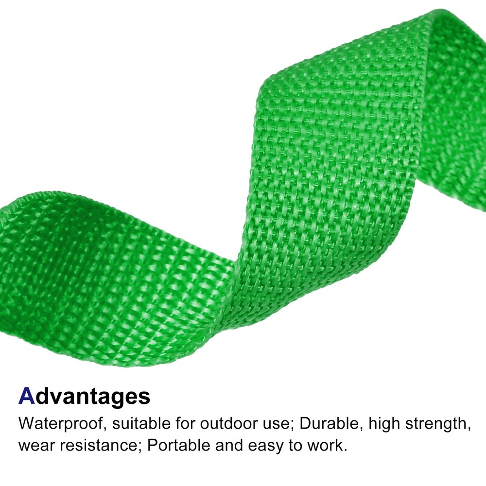 Lightweight Polypropylene Webbing Strap 1" 10 Yards Green Strapping