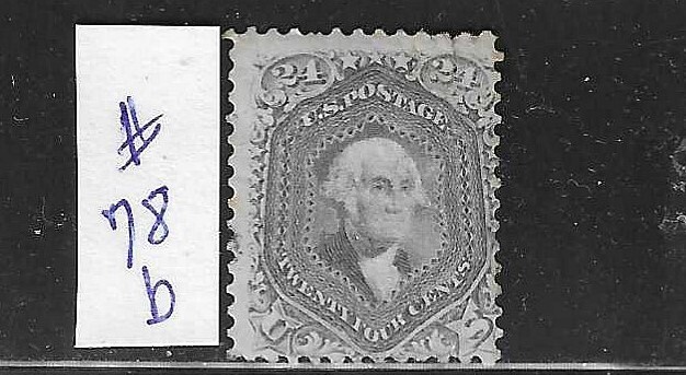 US #78B  1861-66 WASHINGTON 24 CENTS (GRAY)- USED