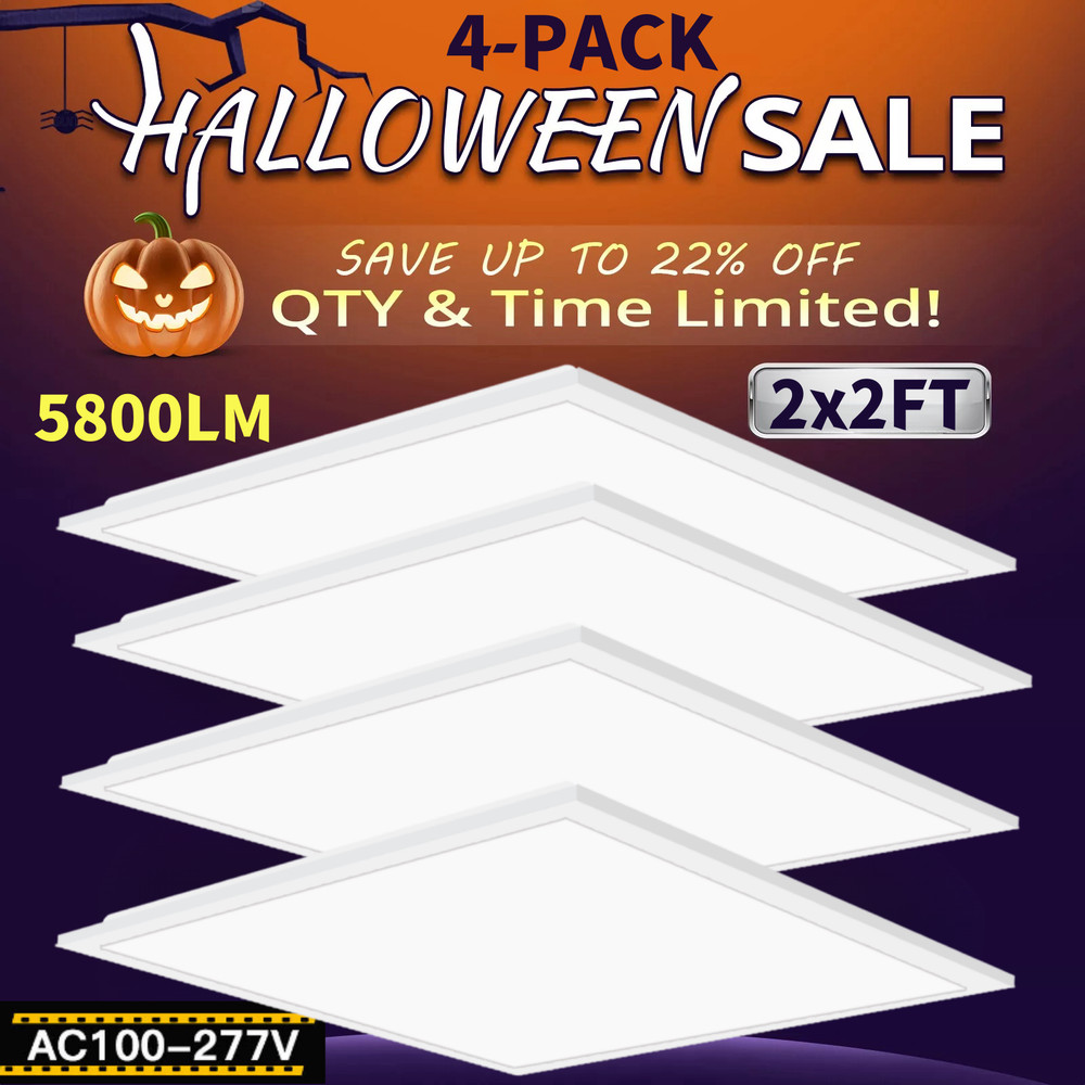 4Pack 2x2FT 45W LED Flat Panel Light,0-10V Dimmable,Drop Ceiling Lights,100-277V