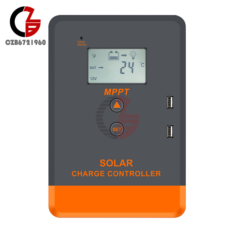 MPPT 30A 20A Solar Charger Controller 12V 24V Solar Panel Regulator LCD Dual USB