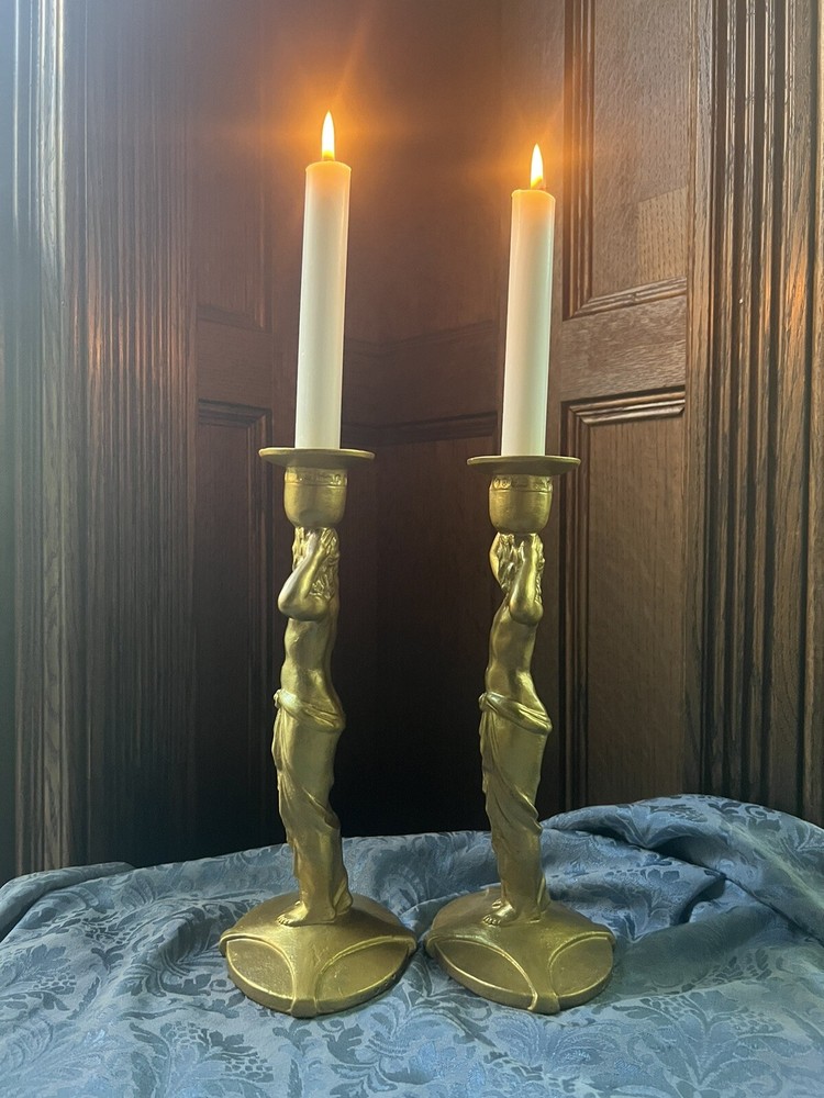 Antique Art Deco Mueller Candlesticks -