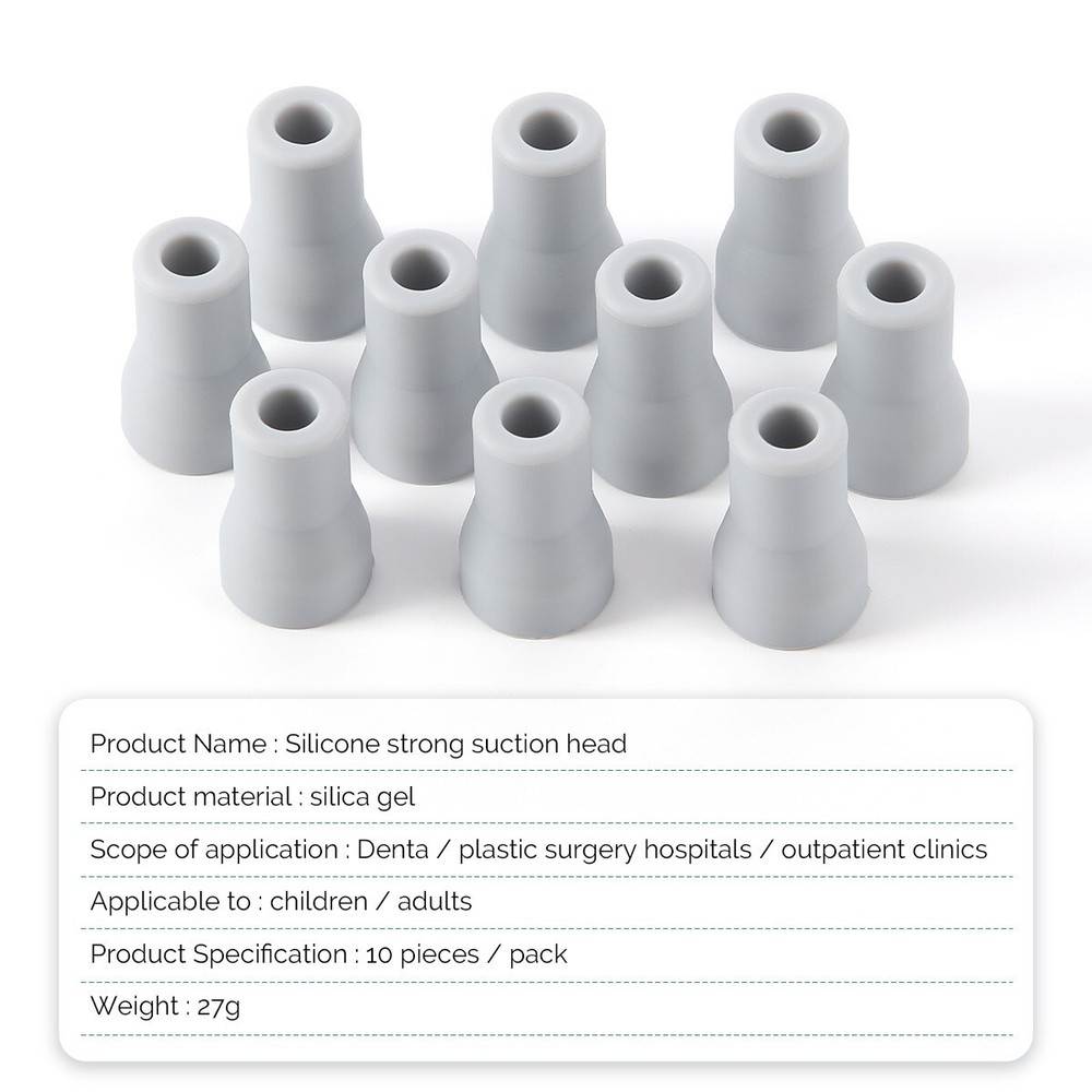 10pc Dental Saliva Ejector Strong Suction Rubber Snap Tip Adapter Replacement