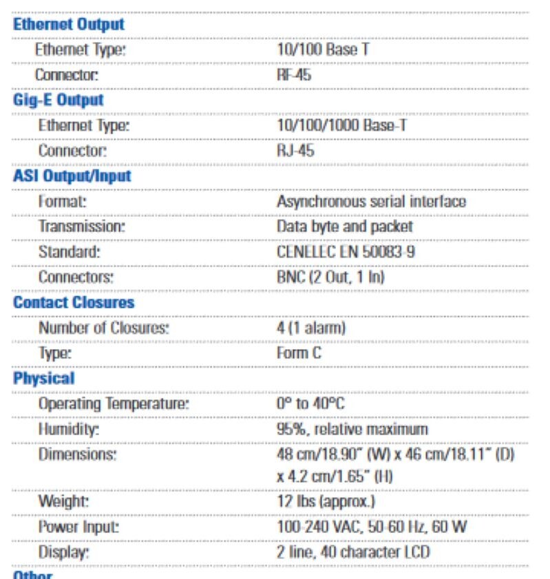 DSR-6050 COMMERCIAL INTEGRATED RECEIVER/ TRANSCODER 542357-001