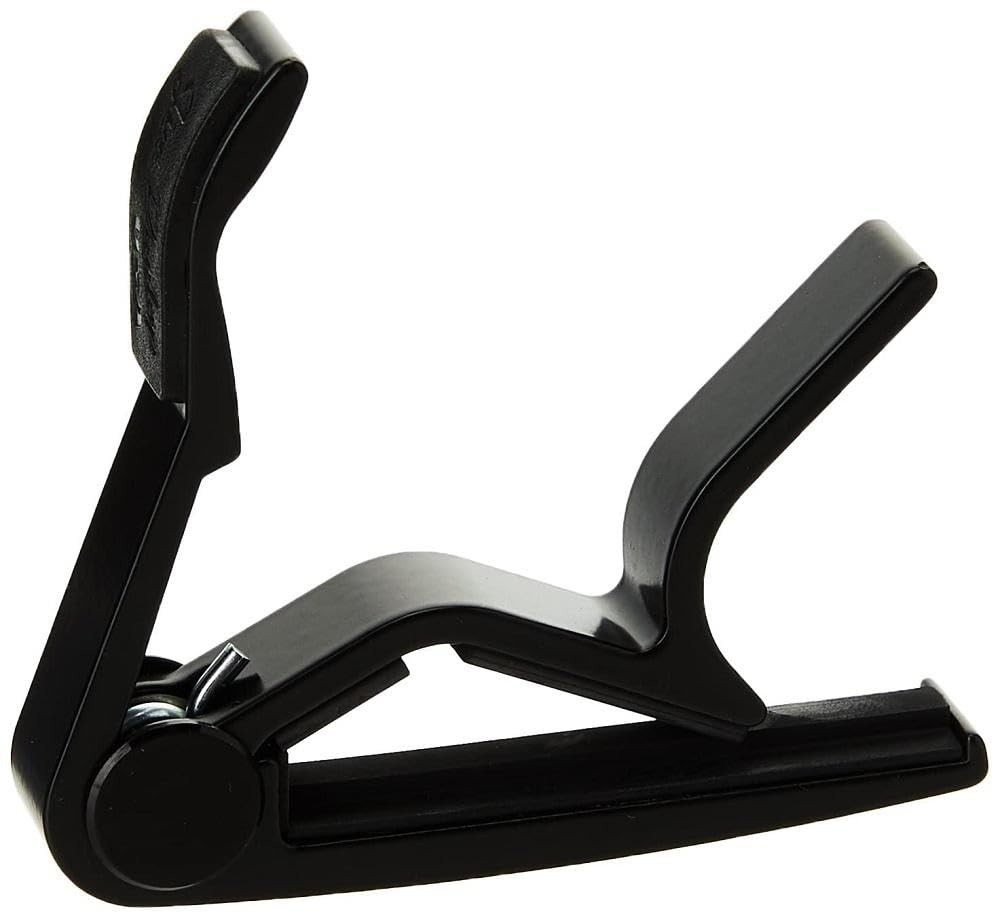 Black Ergonomic Guitar Capo with Padded Handle for Easy Key Changes