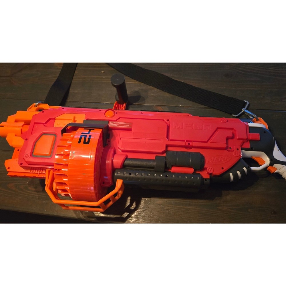 NERF N Strike Mega Mastodon Motorized Blaster 24 Drum Tested Working w Strap
