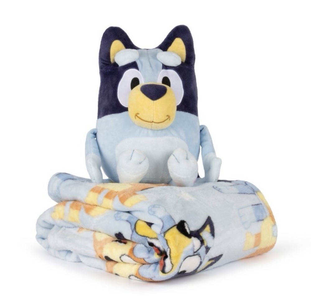 Bluey Pillow and Throw Blanket Blue NEW