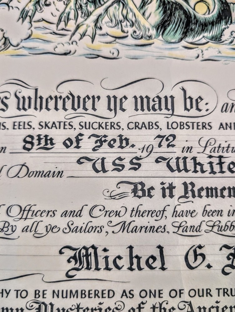 Vintage US Navy Certificate