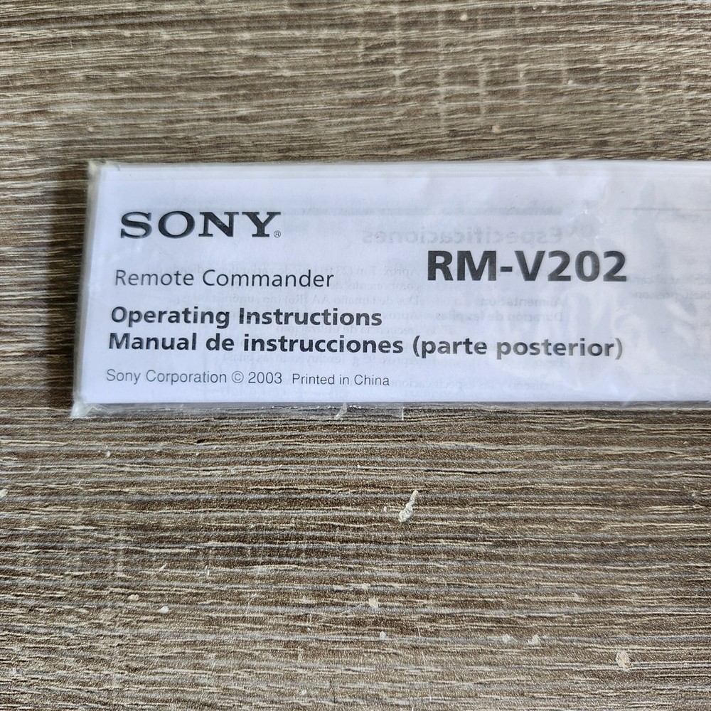 Vintage Sony Remote Commander RM-V202 Instructions Manual